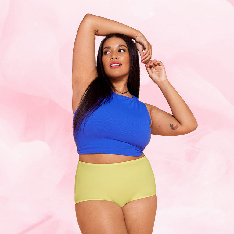 Essentials High Waist Heavy Pineapple Yellow Period Pants