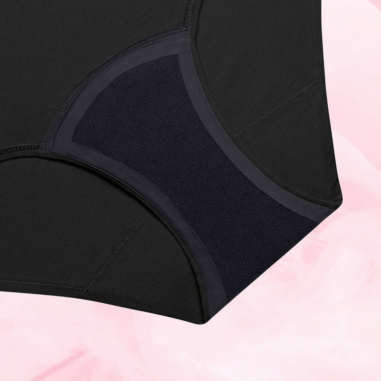 Essentials Hipster Moderate Black Gusset Front