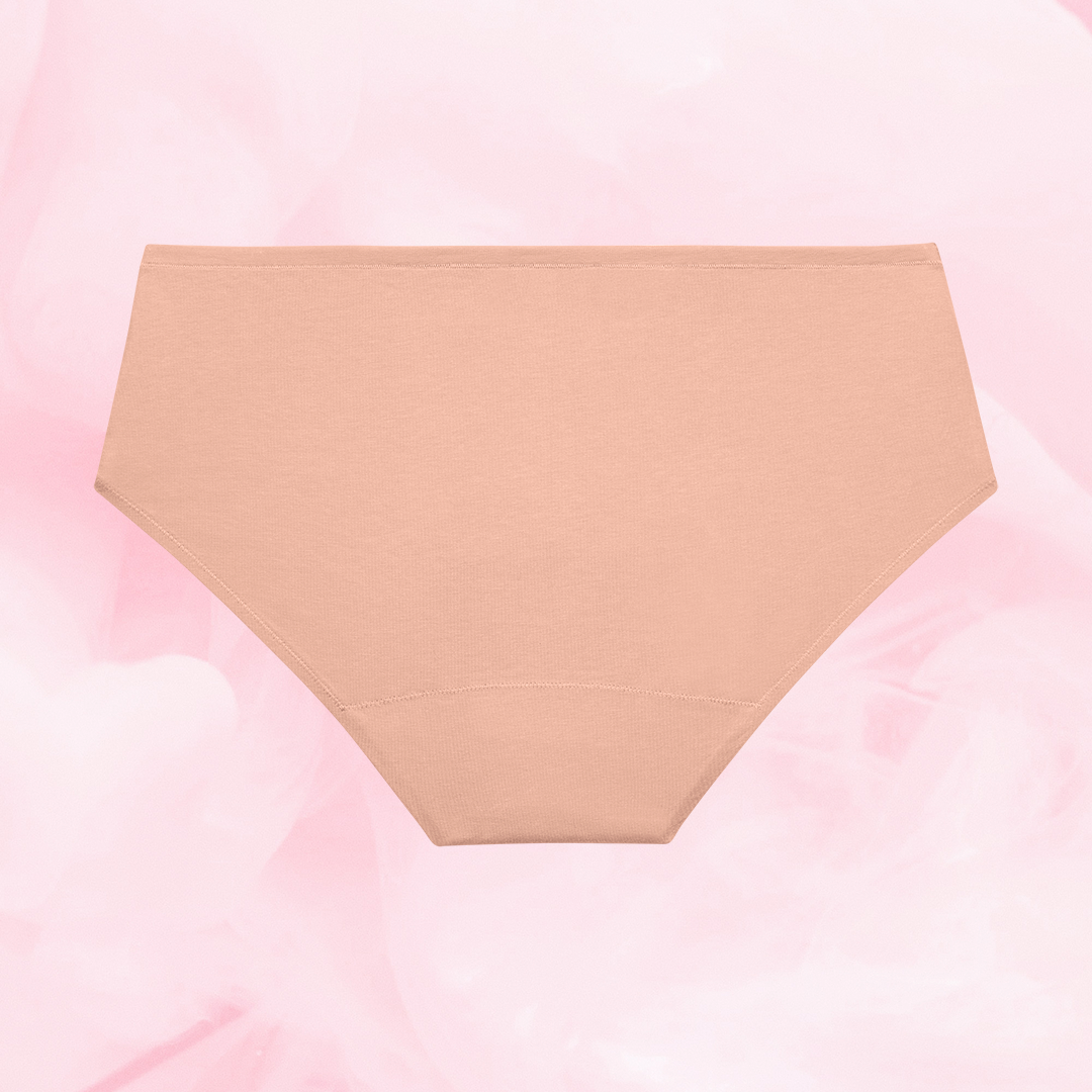 ComfortFit Essentials Hipster Moderate period pants, close-up view, highlighting the tailored gusset and slimline edges for discreet, reliable protection.