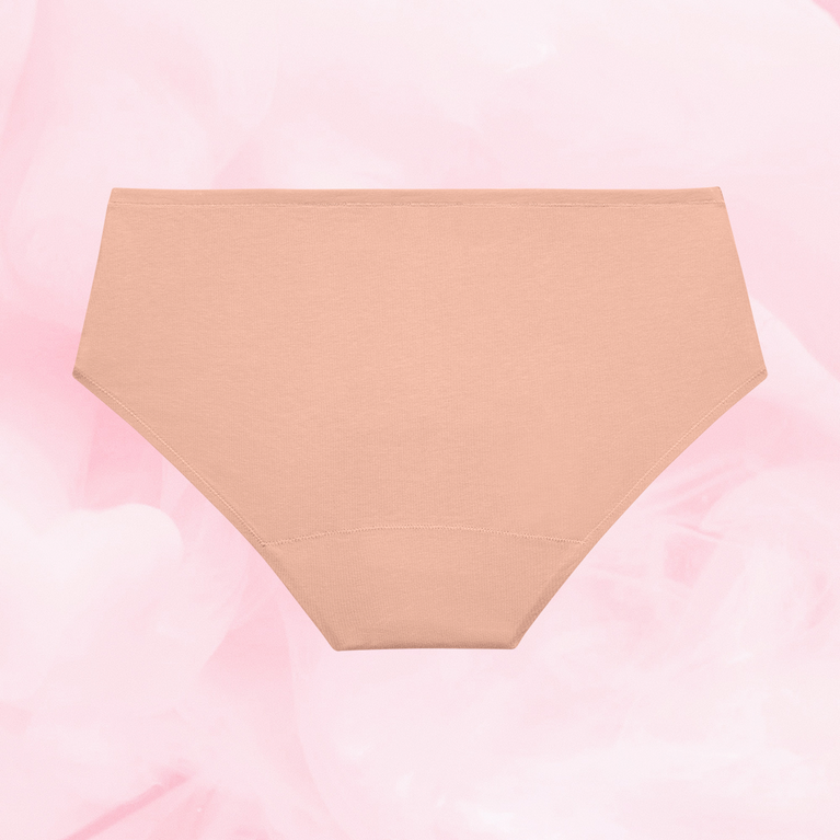 ComfortFit Essentials Hipster Moderate period pants, close-up view, highlighting the tailored gusset and slimline edges for discreet, reliable protection.