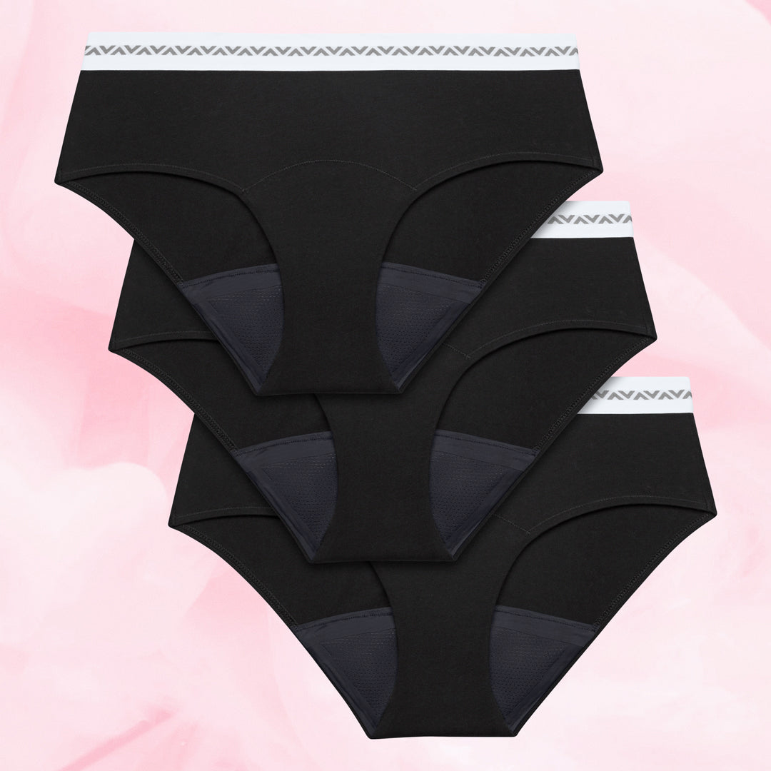 Essentials Hipster Logo Waistband (3 Pack) Moderate Period Pants