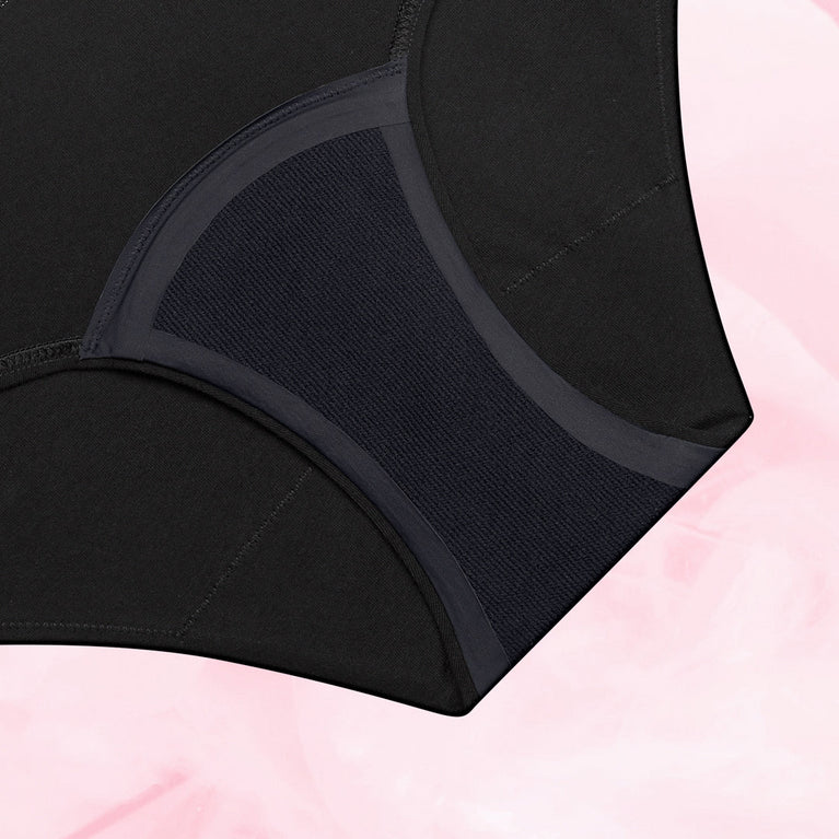 Essentials Hipster Waistband Moderate Black Gusset Front