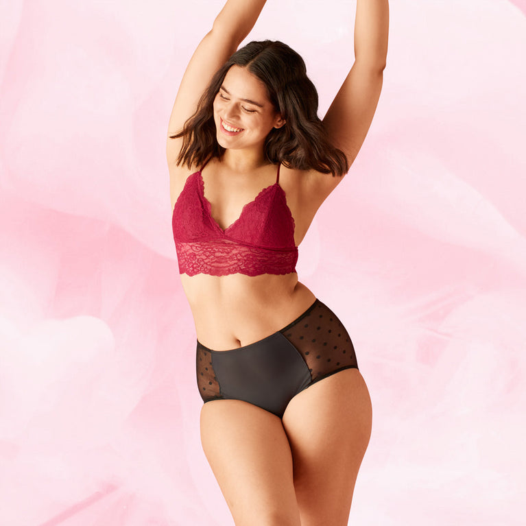 High Waist Dots Moderate Black Period Pants