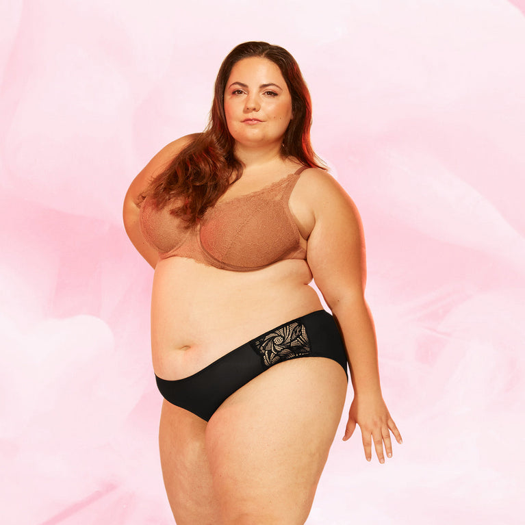 Hipster Side Lace Light Black Period Pants