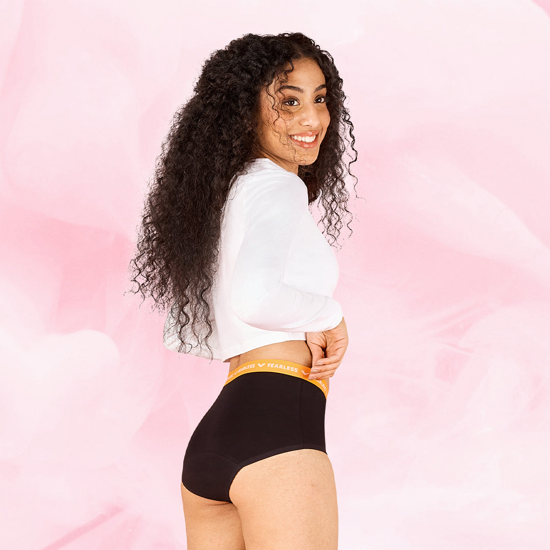 Teen Brief Logo Waistband Heavy Black Period Pants