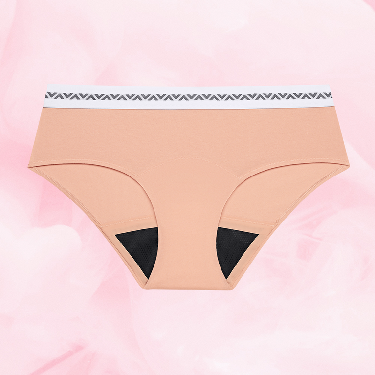 ComfortFit Essentials Hipster Logo Waistband Heavy period pants, featuring a close fit with a branded waistband, designed for reliable, long-lasting protection during menstruation.