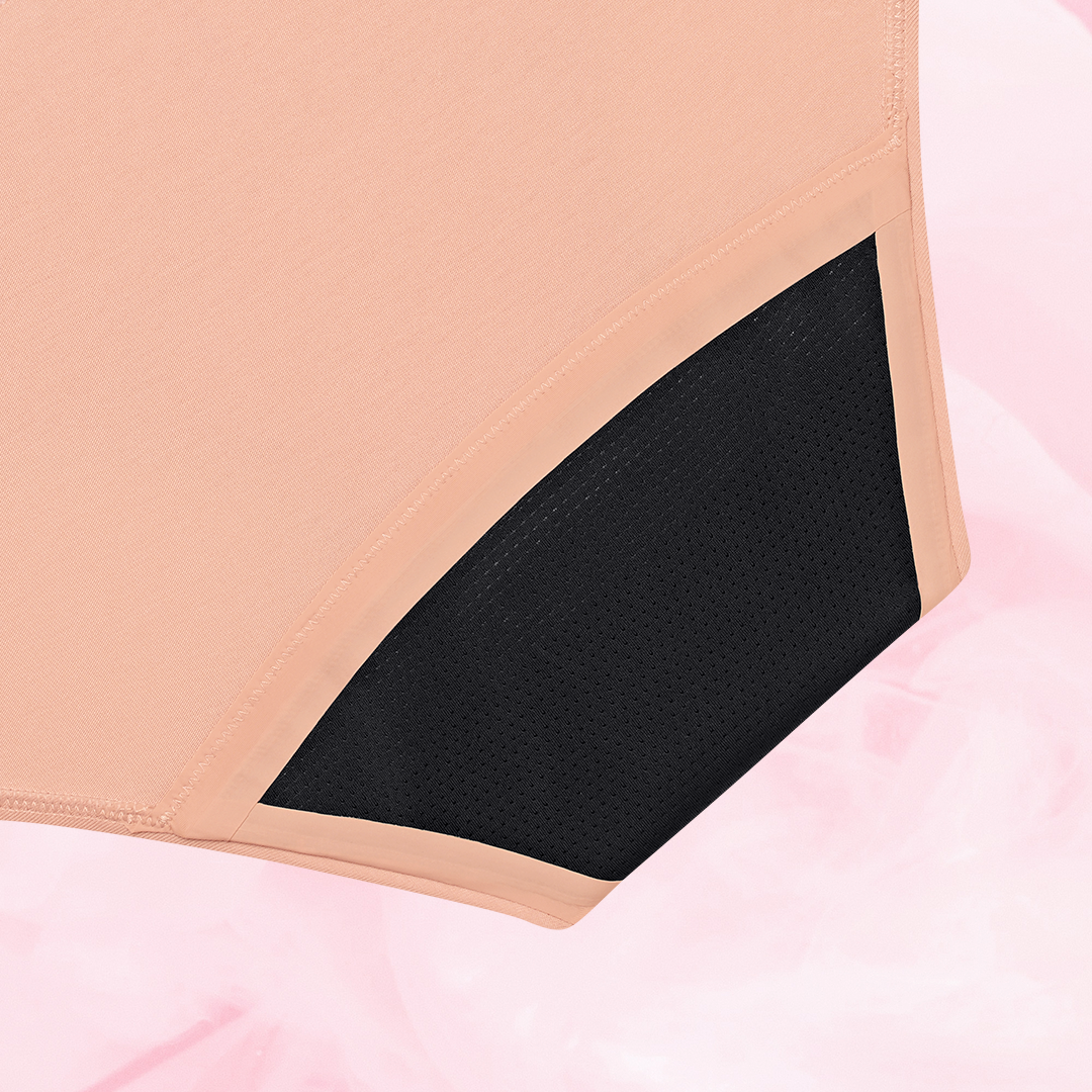 ComfortFit Essentials Hipster Logo Waistband Heavy period pants, featuring a black and pink fabric, designed for reliable, long-lasting protection and a comfortable fit.