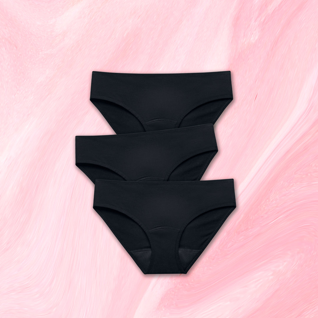 Cotton Period Pants (3 Pack) Light Black Period Pants