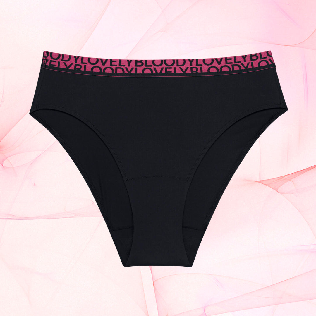 High Leg Heavy black Period Pants